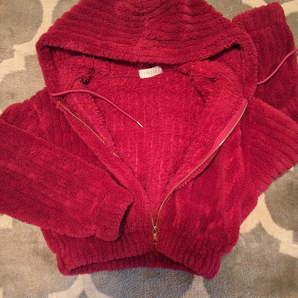 Cozy Red Zip-Up Sweater